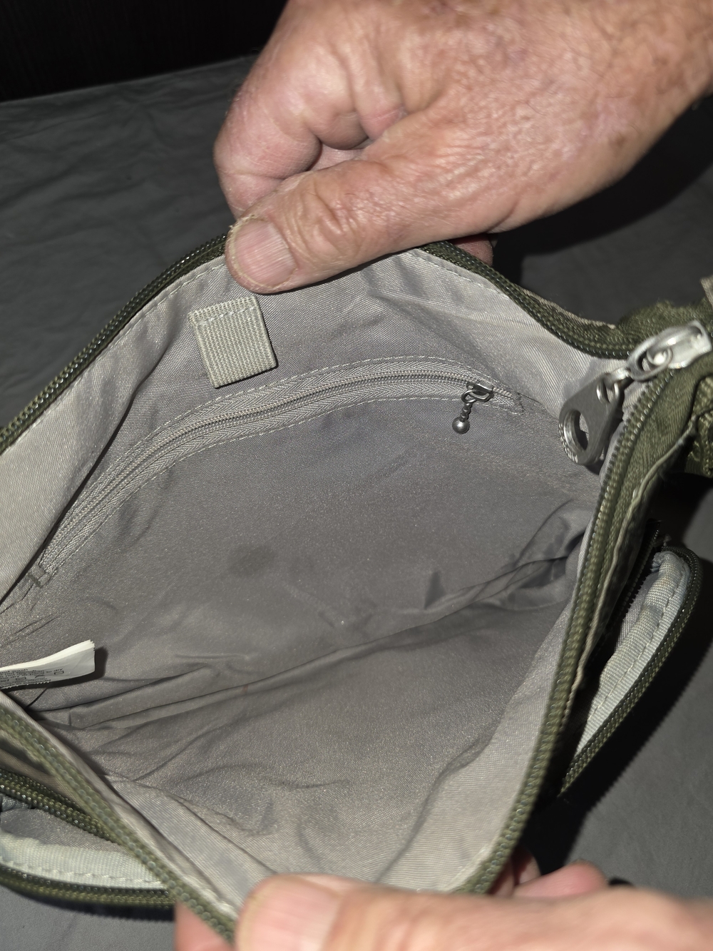 Baggallini Olive Green Crossbody Bag with Zip Pocket